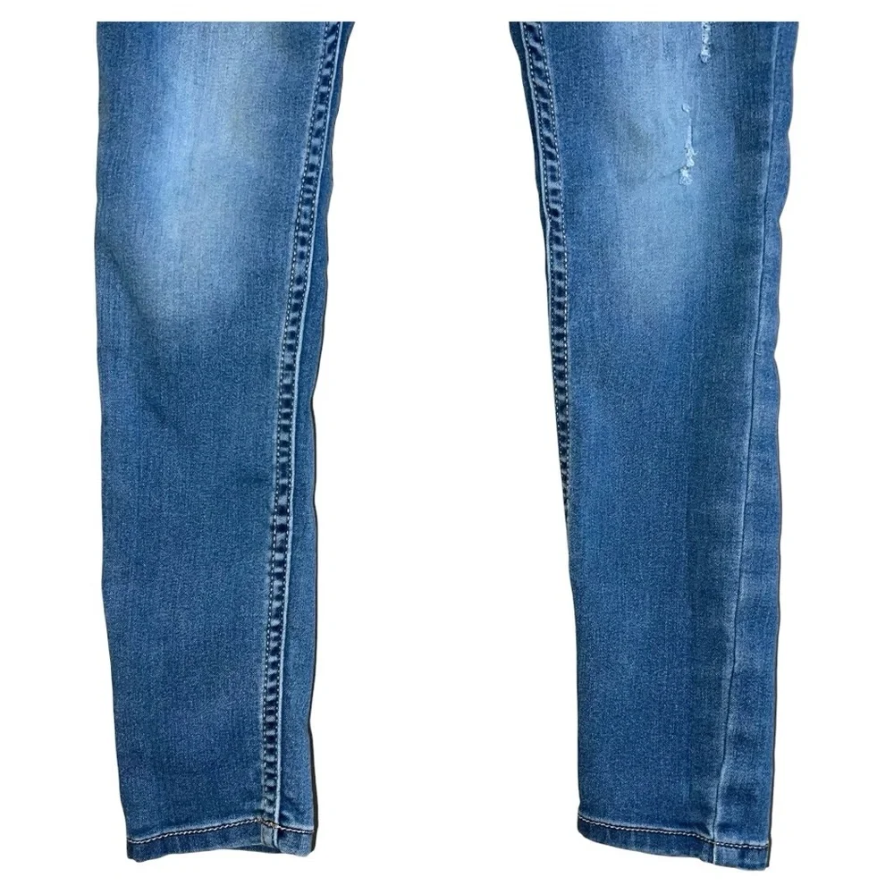 Justice Leggings Jeans Girls Size 10 Blue Light Wash Mid Rise
